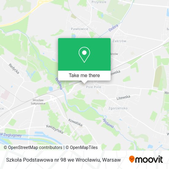 Szkoła Podstawowa nr 98 we Wrocławiu map