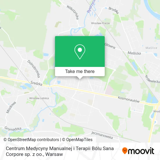 Centrum Medycyny Manualnej i Terapii Bólu Sana Corpore sp. z oo. map