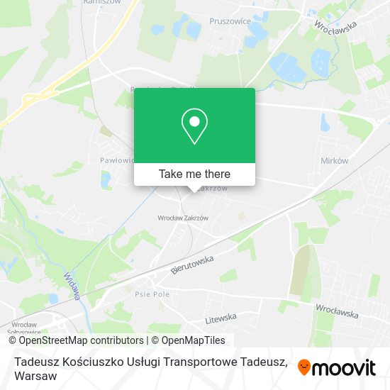 Tadeusz Kościuszko Usługi Transportowe Tadeusz map