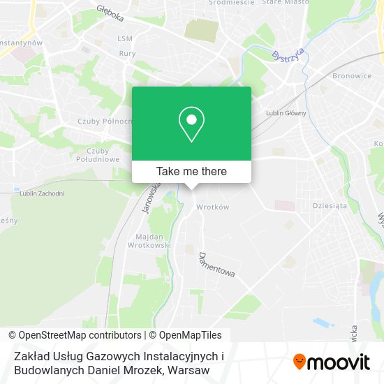 Zakład Usług Gazowych Instalacyjnych i Budowlanych Daniel Mrozek map