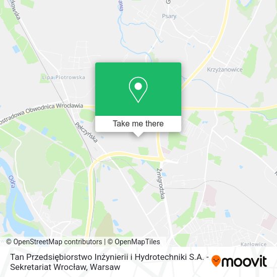 Tan Przedsiębiorstwo Inżynierii i Hydrotechniki S.A. - Sekretariat Wrocław map