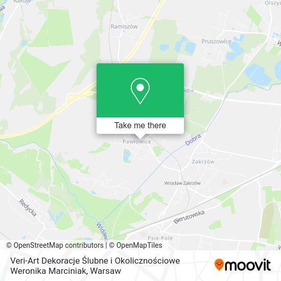 Veri-Art Dekoracje Ślubne i Okolicznościowe Weronika Marciniak map