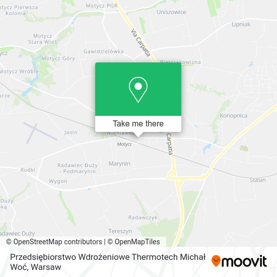 Przedsiębiorstwo Wdrożeniowe Thermotech Michał Woć map