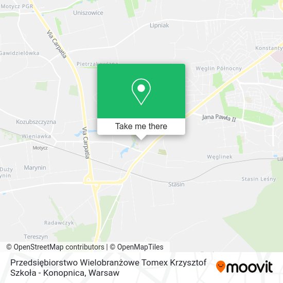 Przedsiębiorstwo Wielobranżowe Tomex Krzysztof Szkoła - Konopnica map