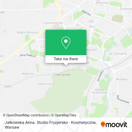 Jałkowska Anna. Studio Fryzjersko - Kosmetyczne map