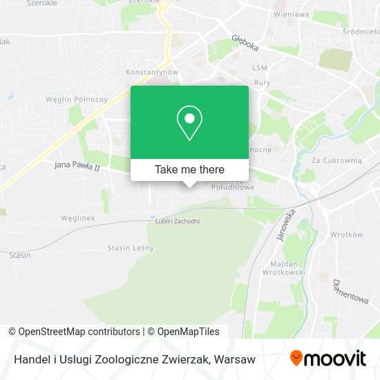 Handel i Uslugi Zoologiczne Zwierzak map