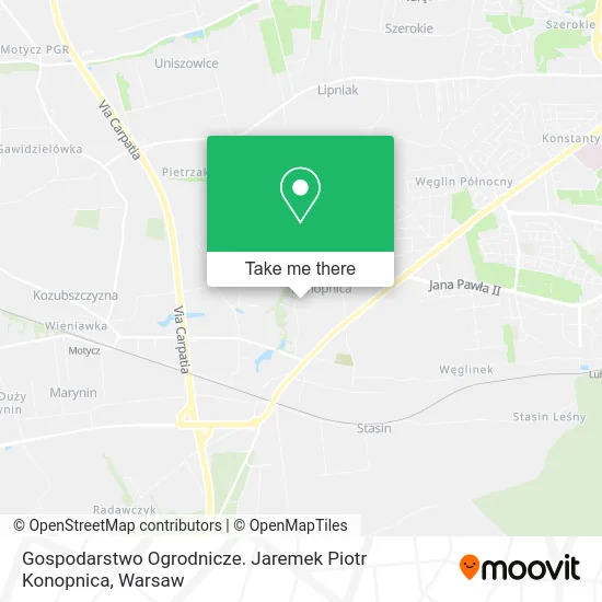 Карта Gospodarstwo Ogrodnicze. Jaremek Piotr Konopnica