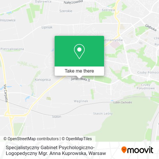 Specjalistyczny Gabinet Psychologiczno-Logopedyczny Mgr. Anna Kuprowska map