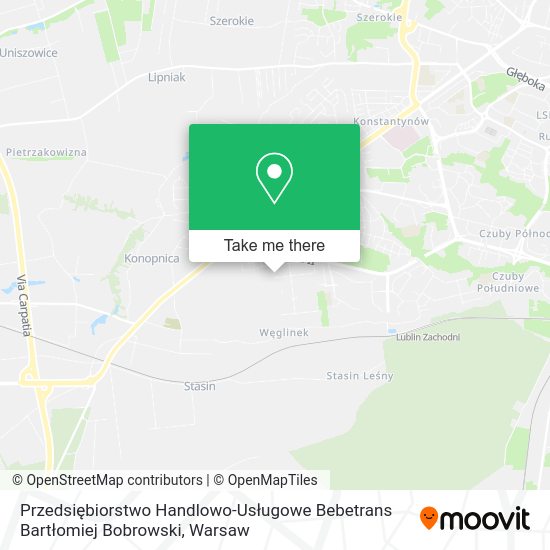 Przedsiębiorstwo Handlowo-Usługowe Bebetrans Bartłomiej Bobrowski map