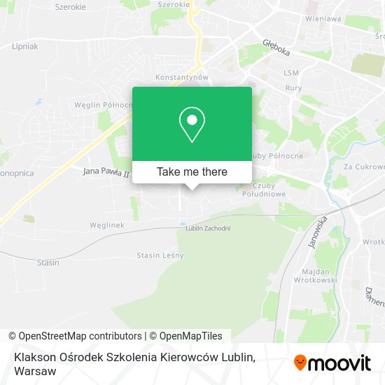 Klakson Ośrodek Szkolenia Kierowców Lublin map