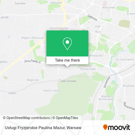 Usługi Fryzjerskie Paulina Mazur map