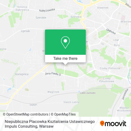 Карта Niepubliczna Placowka Ksztalcenia Ustawicznego Impuls Consulting