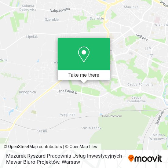 Mazurek Ryszard Pracownia Usług Inwestycyjnych Mawar Biuro Projektów map