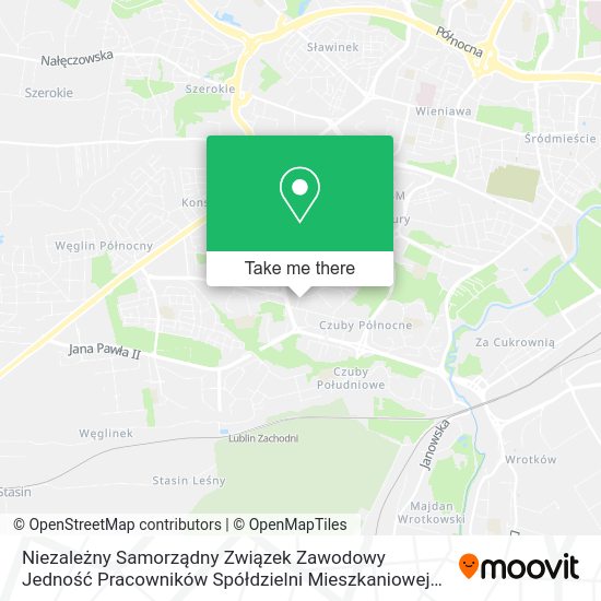 Niezależny Samorządny Związek Zawodowy Jedność Pracowników Spółdzielni Mieszkaniowej Czuby map