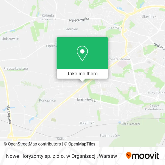Карта Nowe Horyzonty sp. z o.o. w Organizacji