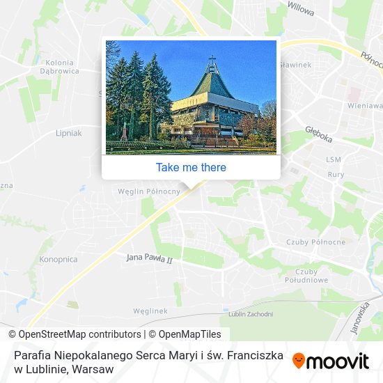 Parafia Niepokalanego Serca Maryi i św. Franciszka w Lublinie map