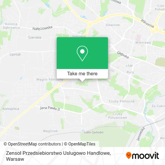 Карта Zensol Przedsiebiorstwo Uslugowo Handlowe