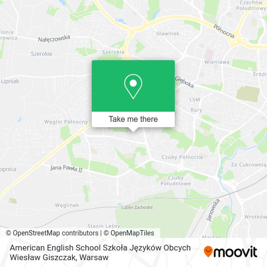 American English School Szkoła Języków Obcych Wiesław Giszczak map