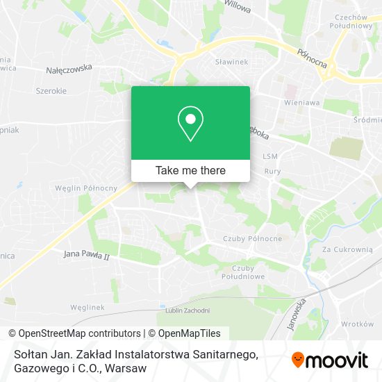 Sołtan Jan. Zakład Instalatorstwa Sanitarnego, Gazowego i C.O. map