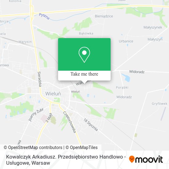 Kowalczyk Arkadiusz. Przedsiębiorstwo Handlowo - Usługowe map