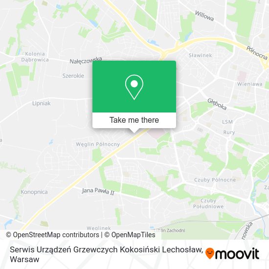 Serwis Urządzeń Grzewczych Kokosiński Lechosław map