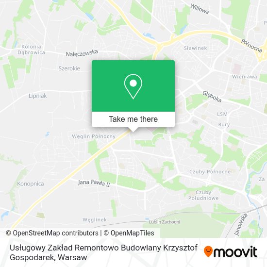 Usługowy Zakład Remontowo Budowlany Krzysztof Gospodarek map