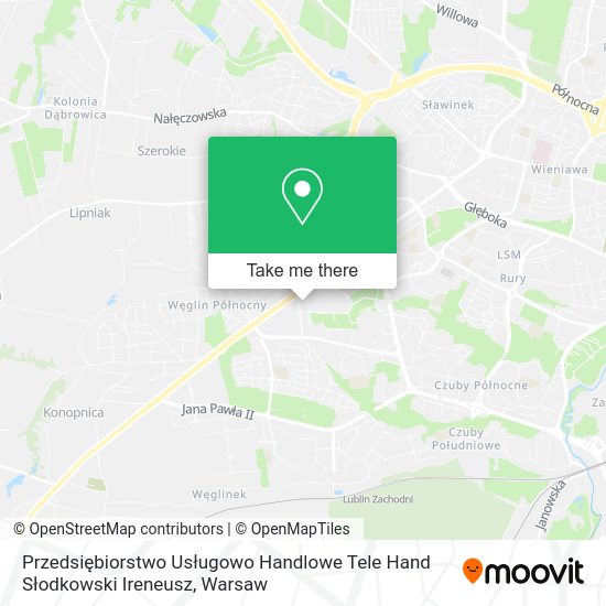 Przedsiębiorstwo Usługowo Handlowe Tele Hand Słodkowski Ireneusz map