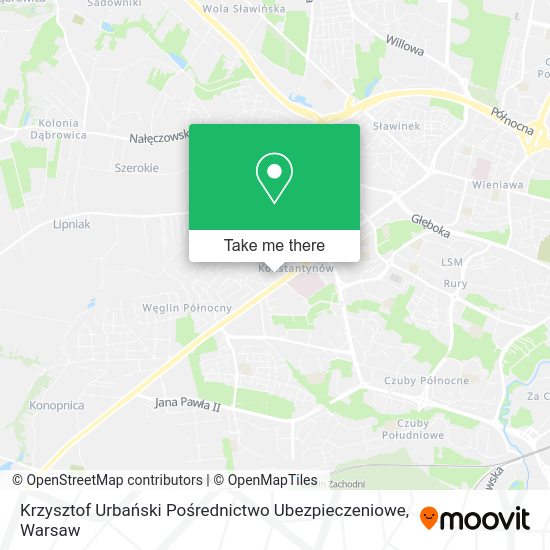 Krzysztof Urbański Pośrednictwo Ubezpieczeniowe map