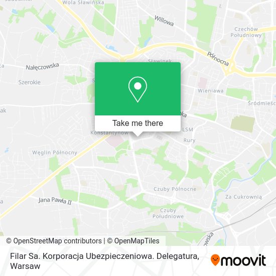 Filar Sa. Korporacja Ubezpieczeniowa. Delegatura map