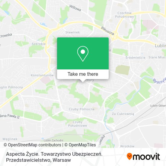 Aspecta Życie. Towarzystwo Ubezpieczeń. Przedstawicielstwo map