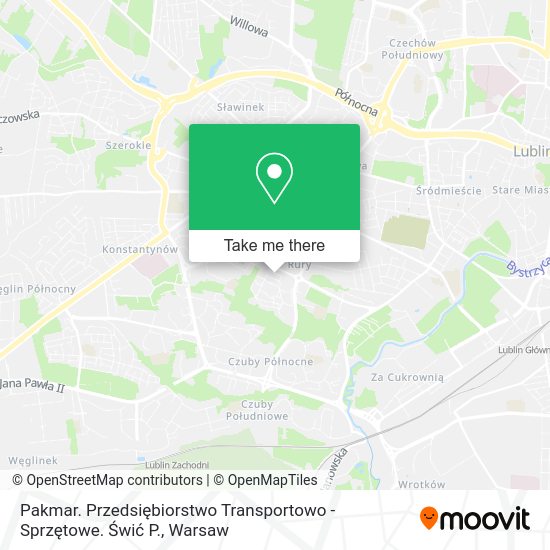 Pakmar. Przedsiębiorstwo Transportowo - Sprzętowe. Świć P. map