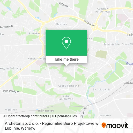 Карта Archeton sp. z o.o. - Regionalne Biuro Projektowe w Lublinie