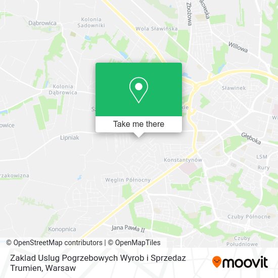 Zaklad Uslug Pogrzebowych Wyrob i Sprzedaz Trumien map