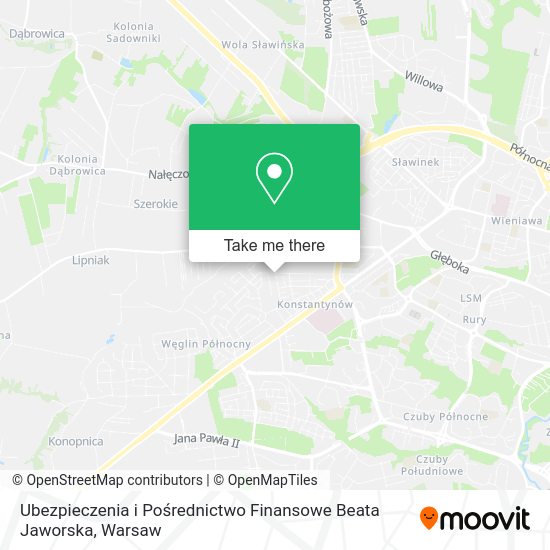 Ubezpieczenia i Pośrednictwo Finansowe Beata Jaworska map