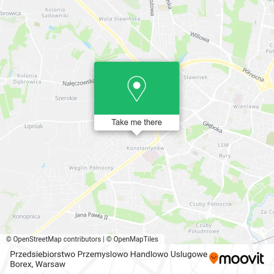 Карта Przedsiebiorstwo Przemyslowo Handlowo Uslugowe Borex