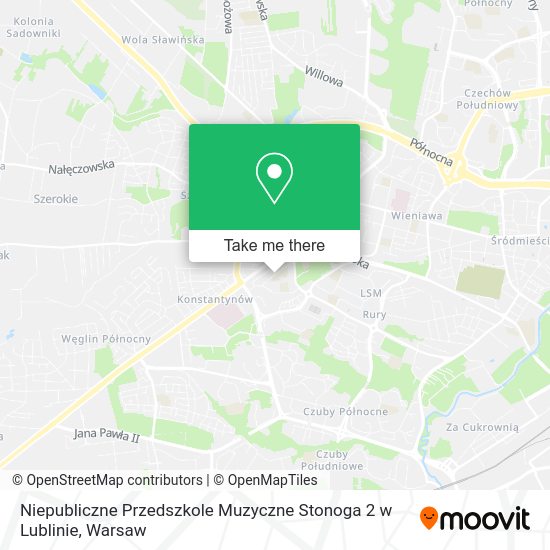 Niepubliczne Przedszkole Muzyczne Stonoga 2 w Lublinie map