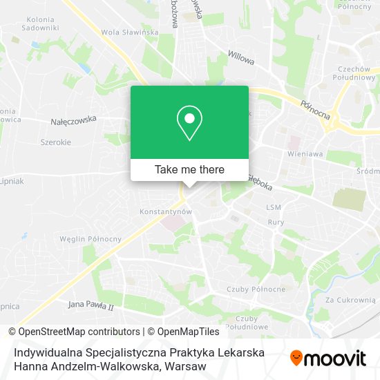 Indywidualna Specjalistyczna Praktyka Lekarska Hanna Andzelm-Walkowska map