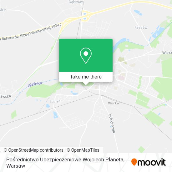 Pośrednictwo Ubezpieczeniowe Wojciech Płaneta map