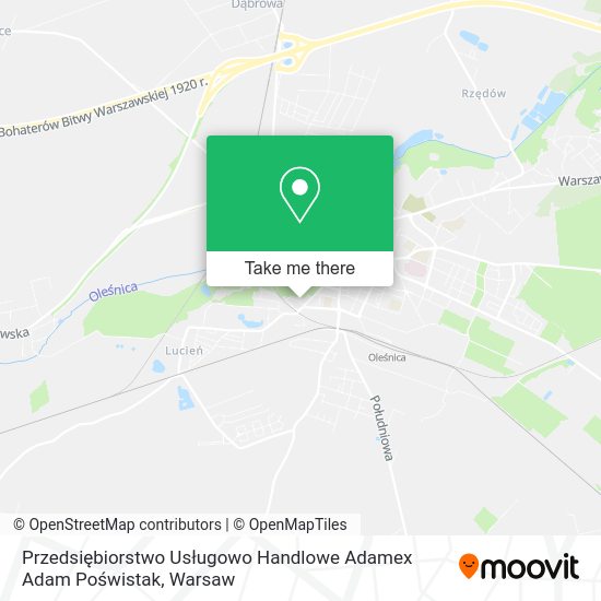 Przedsiębiorstwo Usługowo Handlowe Adamex Adam Poświstak map