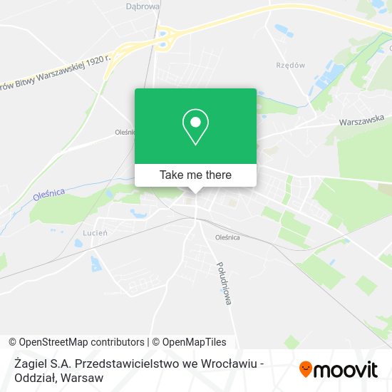 Żagiel S.A. Przedstawicielstwo we Wrocławiu - Oddział map