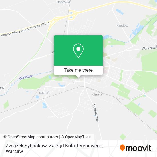 Карта Związek Sybiraków. Zarząd Koła Terenowego