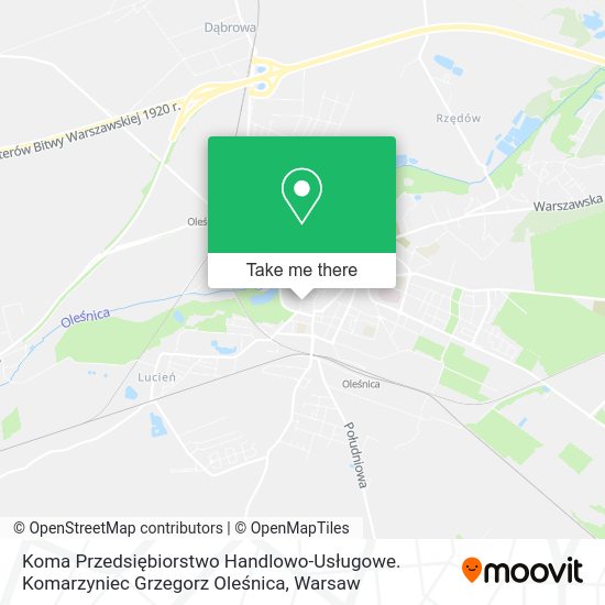 Koma Przedsiębiorstwo Handlowo-Usługowe. Komarzyniec Grzegorz Oleśnica map