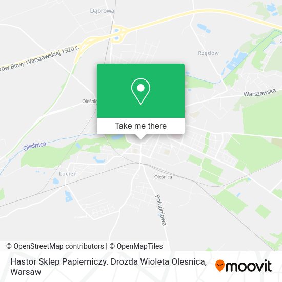 Hastor Sklep Papierniczy. Drozda Wioleta Olesnica map