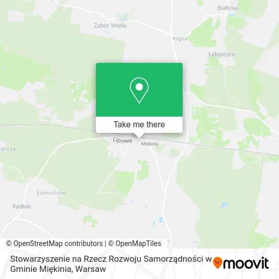 Карта Stowarzyszenie na Rzecz Rozwoju Samorządności w Gminie Miękinia