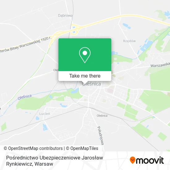 Карта Pośrednictwo Ubezpieczeniowe Jarosław Rynkiewicz