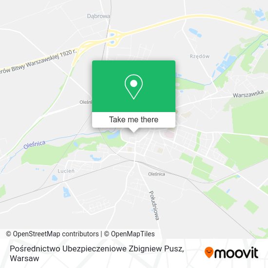 Pośrednictwo Ubezpieczeniowe Zbigniew Pusz map