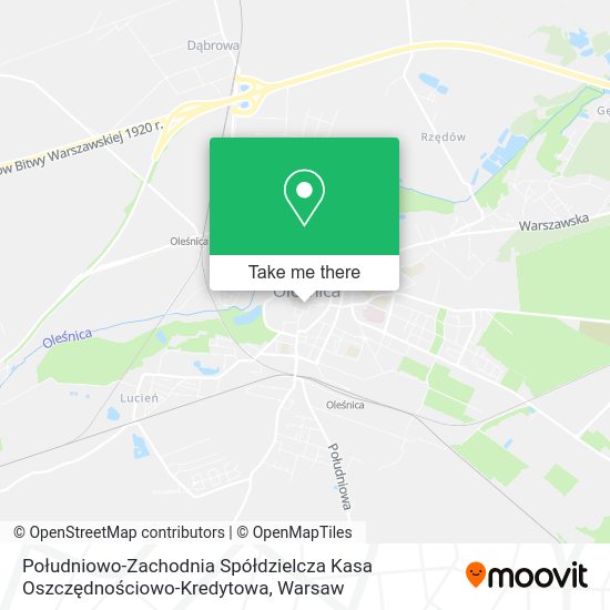 Południowo-Zachodnia Spółdzielcza Kasa Oszczędnościowo-Kredytowa map