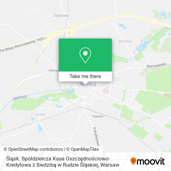 Śląsk. Spółdzielcza Kasa Oszczędnościowo-Kredytowa z Siedzibą w Rudzie Śląskiej map