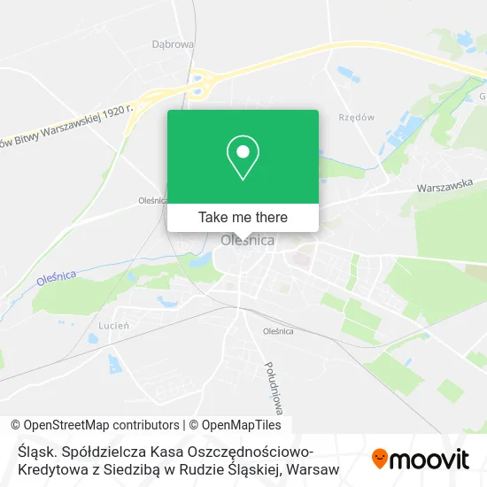 Карта Śląsk. Spółdzielcza Kasa Oszczędnościowo-Kredytowa z Siedzibą w Rudzie Śląskiej
