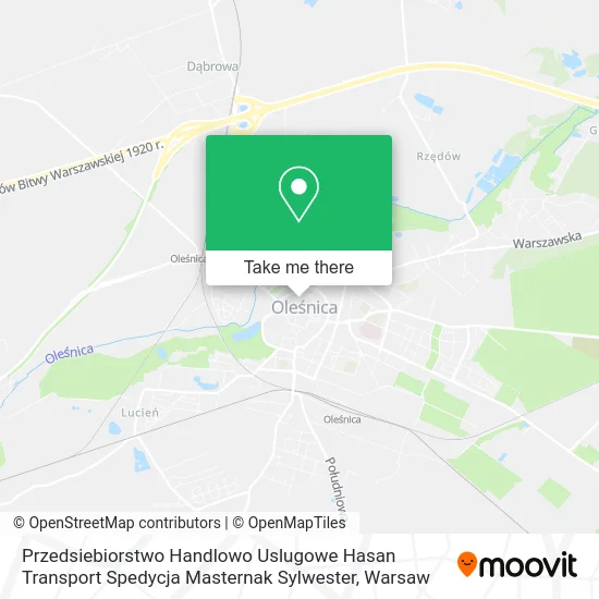 Карта Przedsiebiorstwo Handlowo Uslugowe Hasan Transport Spedycja Masternak Sylwester